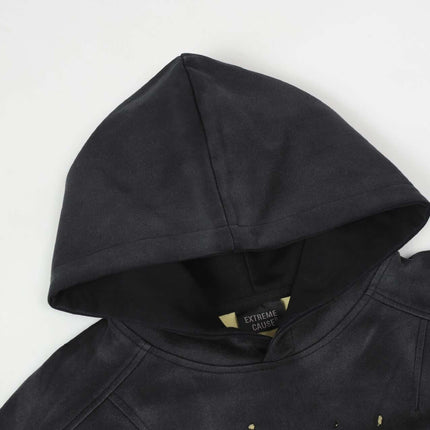 Splashing Ink Spliced Hooded Sweatshirt showing the hood detail for a stylish casual streetwear look.