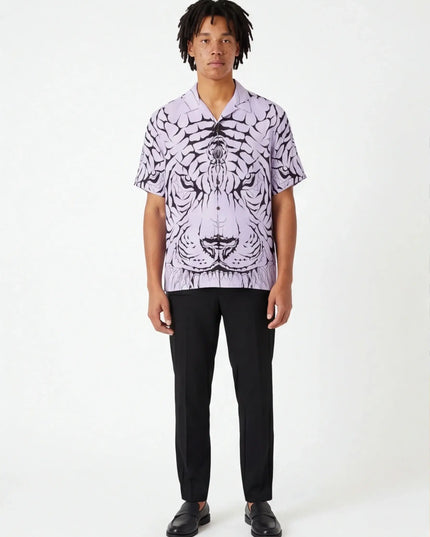 Maison Grozavu Concrete Shirt Structure in signature tone — front view showing the precise sleeve cut