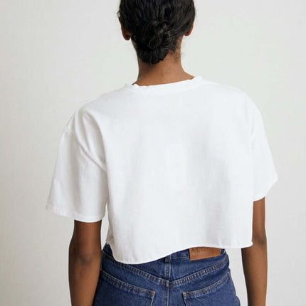 Sport Crop Cotton Top - Loose Fit shown from the back, featuring a cropped silhouette and loose fit design.