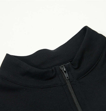 Stand Collar Knit Cardigan – Slim Fit with smooth zip-up front and stylish stand collar.