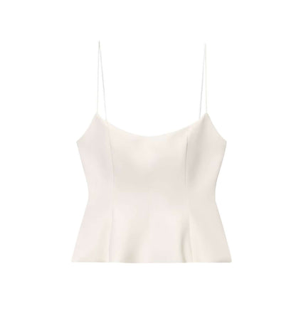 Strapless Camisole Tank Top – Slim Fit in white, featuring a flattering silhouette and smooth finish.