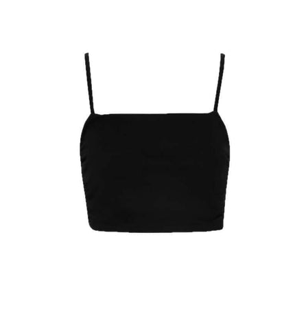 Strapless Sports Bralette Tank Top – Slim Fit in solid black color with sleek design and slim fit for comfort.