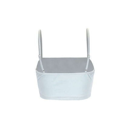 Strapless Sports Bralette Tank Top – Slim Fit in light grey, showcasing a sleek strapless design and slim fit.