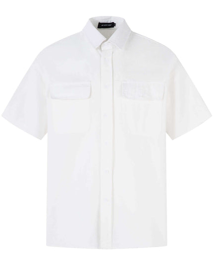 Front view of the Maison Grozavu Earth Shirt Mark in style — showing the sleek silhouette.