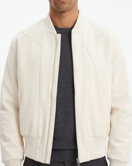 Front view of the Maison Grozavu Quartz Jacket Loom in jacket — showing the sophisticated hardware.