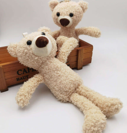 Teddy Bear Plush Keychain – 20cm featuring cute teddy bear design and soft plush fabric for bags and keys.