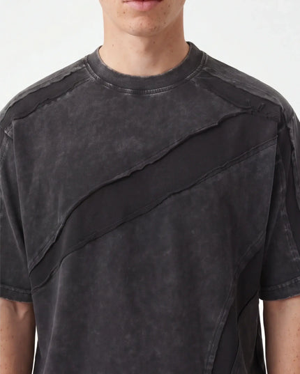 Front view of the Maison Grozavu Ivory Tee Structure in shirt — showing the structural collar.