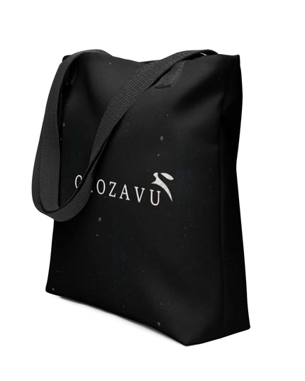 Alabaster Bag Structure Black — flat lay overhead showing the full garment proportions