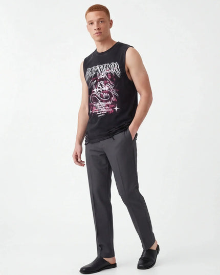 Maison Grozavu Sleek Dune Tank in signature tone — front view showing the seamless shoulder transition