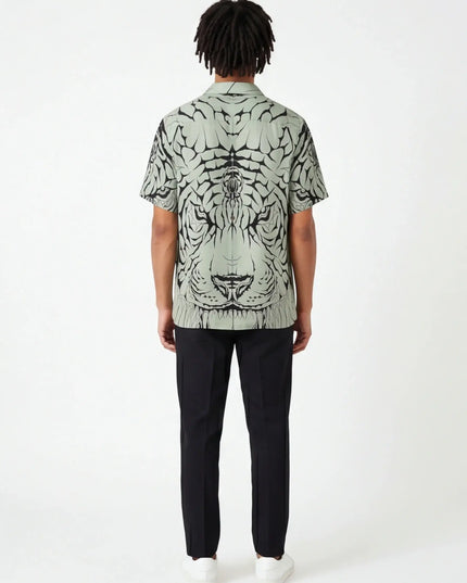 Maison Grozavu Concrete Shirt Structure in signature tone — front view showing the premium woven texture
