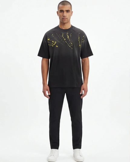 Maison Grozavu Quiet Quartz Tee in signature tone — front view showing the clean back yoke detail