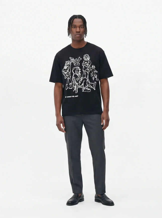 Premium Pewter Tee — close-up of the fabric texture and seam construction in the neutral colourway
