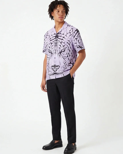 Maison Grozavu Concrete Shirt Structure in signature tone — front view showing the subtle drape of the fabric