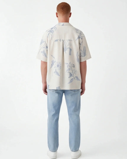 Maison Grozavu Elevated Quartz Shirt — side profile view showing the shoulder drop and sleeve length