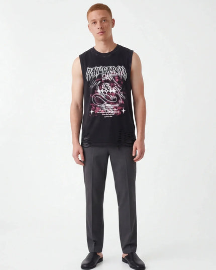 Maison Grozavu Sleek Dune Tank in signature tone — front view showing the subtle drape of the fabric