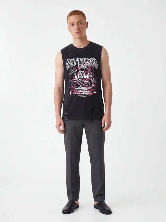 Maison Grozavu Sleek Dune Tank in signature tone — front view showing the subtle drape of the fabric