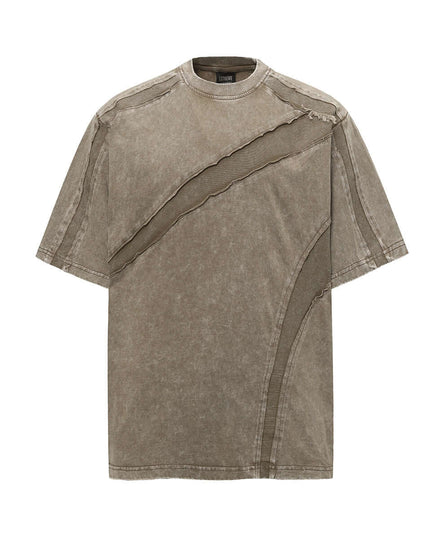 Front view of the Maison Grozavu Ivory Tee Structure in shirt — showing the tailored hem.