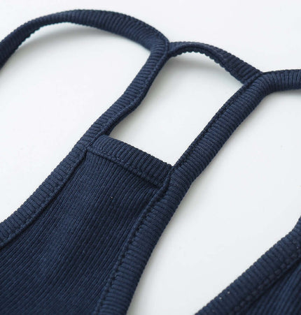 UNeck Crop Tank Top – Slim Fit close-up of straps and fabric texture