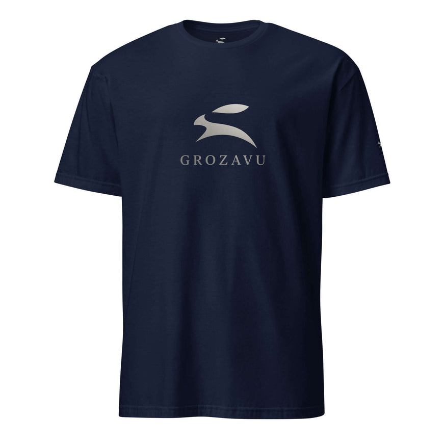 Navy short sleeve t-shirt with Grozavu logo