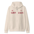 Grozavu full-zip hoodie in 339 g/m2 three-end fleece, metal zip