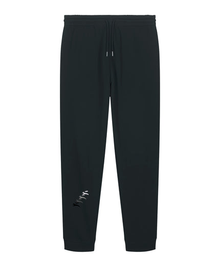 Grozavu Heavyweight Joggers in black 350 g/m² brushed fleece, front view