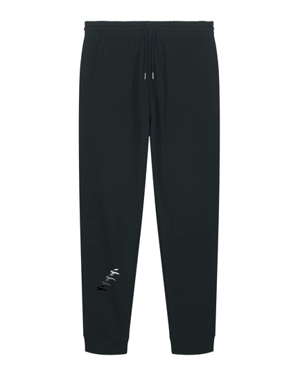 Grozavu Heavyweight Joggers in black 350 g/m² brushed fleece, front view