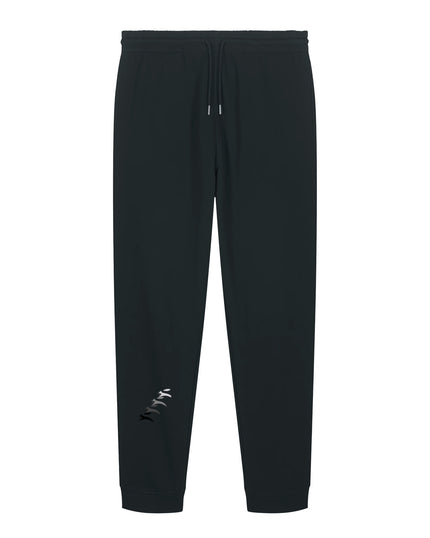 Grozavu Heavyweight Joggers in black 350 g/m² brushed fleece, front view