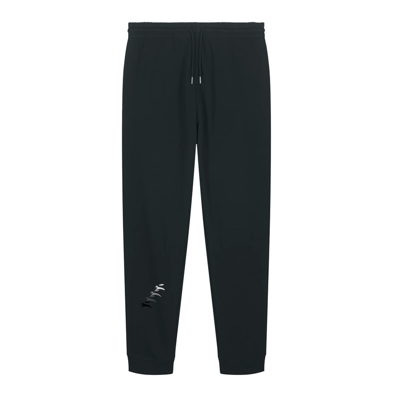 Grozavu Heavyweight Joggers in black 350 g/m² brushed fleece, front view