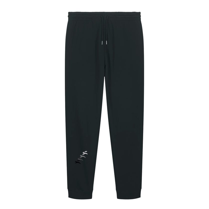 Grozavu Heavyweight Joggers in black 350 g/m² brushed fleece, front view