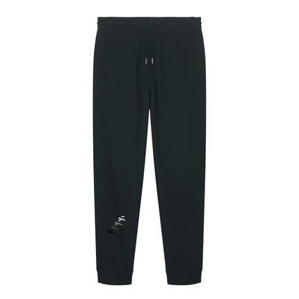 Grozavu Heavyweight Joggers in black 350 g/m² brushed fleece, front view