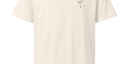 Maison Grozavu Tailored Monochrome Tee in Vintage White — front view showing clean organic cotton drape and structured 1x1 ribbed collar