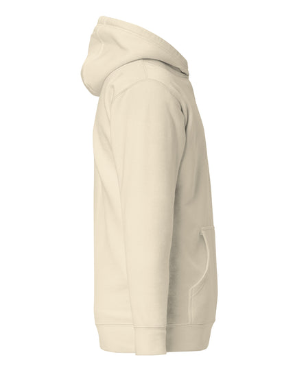 Grozavu Women's Pullover Hoodie in bone with the hare on the chest, right side view