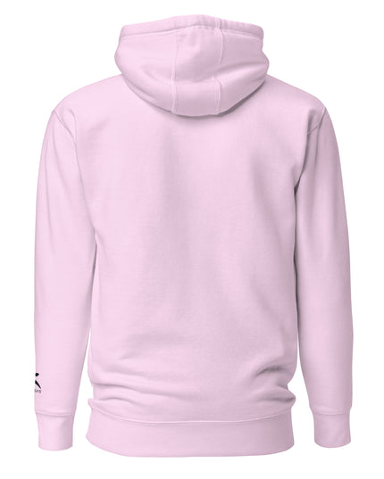 Grozavu Women's Pullover Hoodie in lavender with the hare on the chest, back view