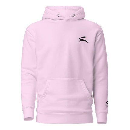 Grozavu Women's Pullover Hoodie in lavender with the hare on the chest, front view