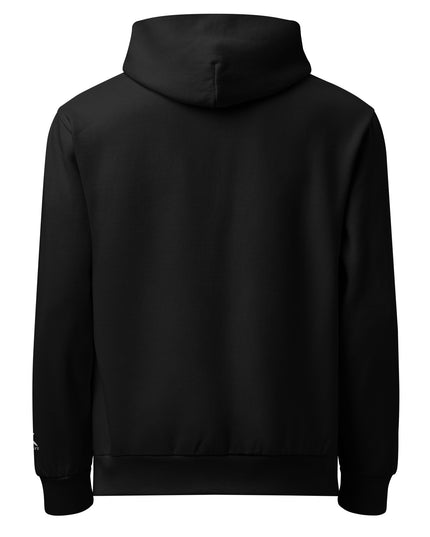 Grozavu Urban Hoodie in black, 340 g/m² oversized fleece with the hare on the chest, back view