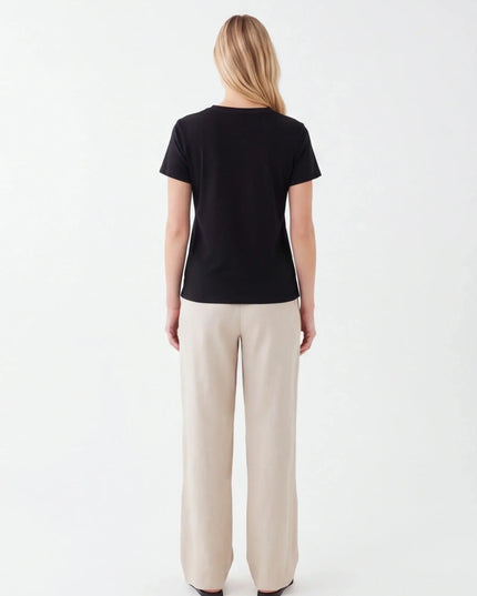 Heavyweight Carbon Tee — fabric surface detail highlighting the weave density and colour depth in Black