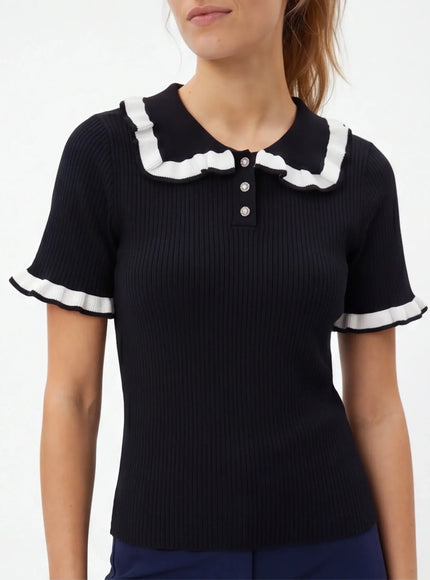 Minimalist Polo Shirt by Grozavu - On-Model View (Pos 9)