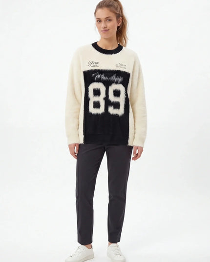 Maison Grozavu Slate Crewneck Edition in signature tone — front view showing the clean back yoke detail
