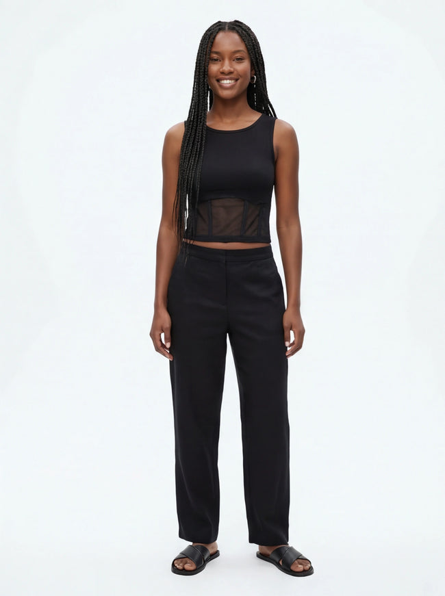 Gilet en maille à empiècements en mesh incontournable