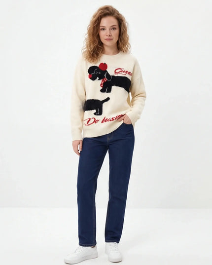Maison Grozavu Timeless Graphite Sweatshirt in signature tone — front view showing the subtle drape of the fabric