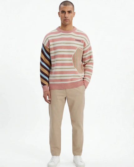 Maison Grozavu Formidable Obsidian Crewneck in signature tone — front view showing the subtle drape of the fabric