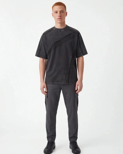 Front view of the Maison Grozavu Ivory Tee Structure in shirt — showing the clean lines.