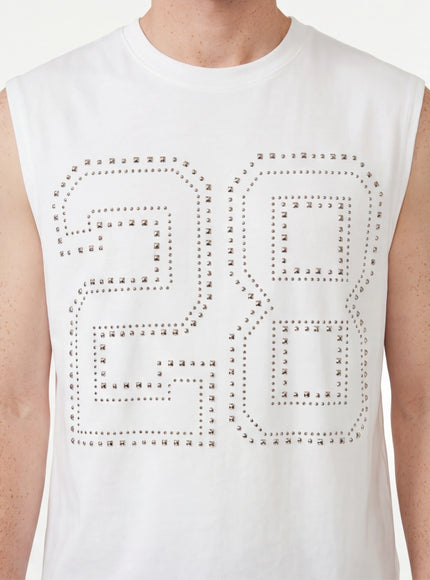 Must-Have canotta estiva senza maniche con numero in strass
