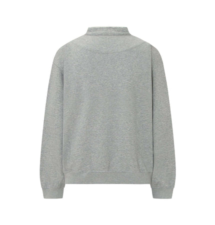 Back view of Washed Stand Collar Zipper Hoodie showcasing its stylish design and comfortable fit.