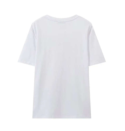 Back view of the White Polo Neck Cotton TShirt – Slim Fit, showcasing its clean and simple design.