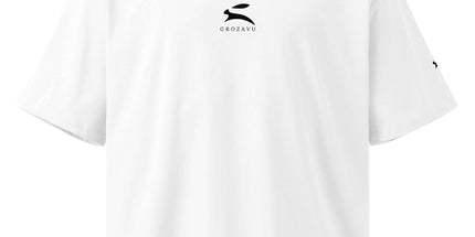 Grozavu Wide Collar Tee in 200 g/m² GOTS organic cotton, White, front