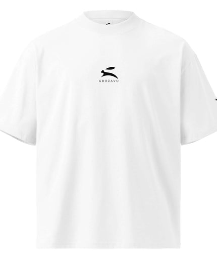 Grozavu Wide Collar Tee in 200 g/m² GOTS organic cotton, White, front