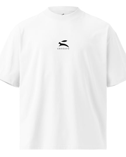 Grozavu Wide Collar Tee in 200 g/m² GOTS organic cotton, White, front