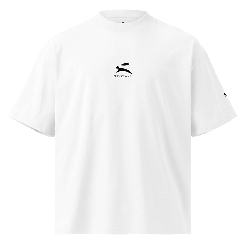 Grozavu Wide Collar Tee in 200 g/m² GOTS organic cotton, White, front