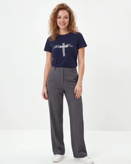 Minimalist Tee - Basalt Volume — second colourway rear view showing back panel and hemline detail
